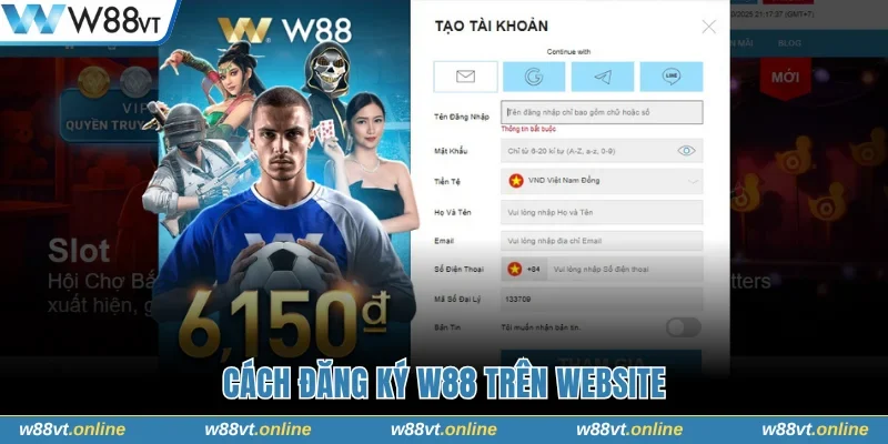 Cách đăng ký W88 trên web