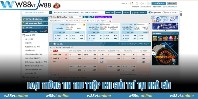 Loại thông tin thu thập khi giải trí tại nhà cái